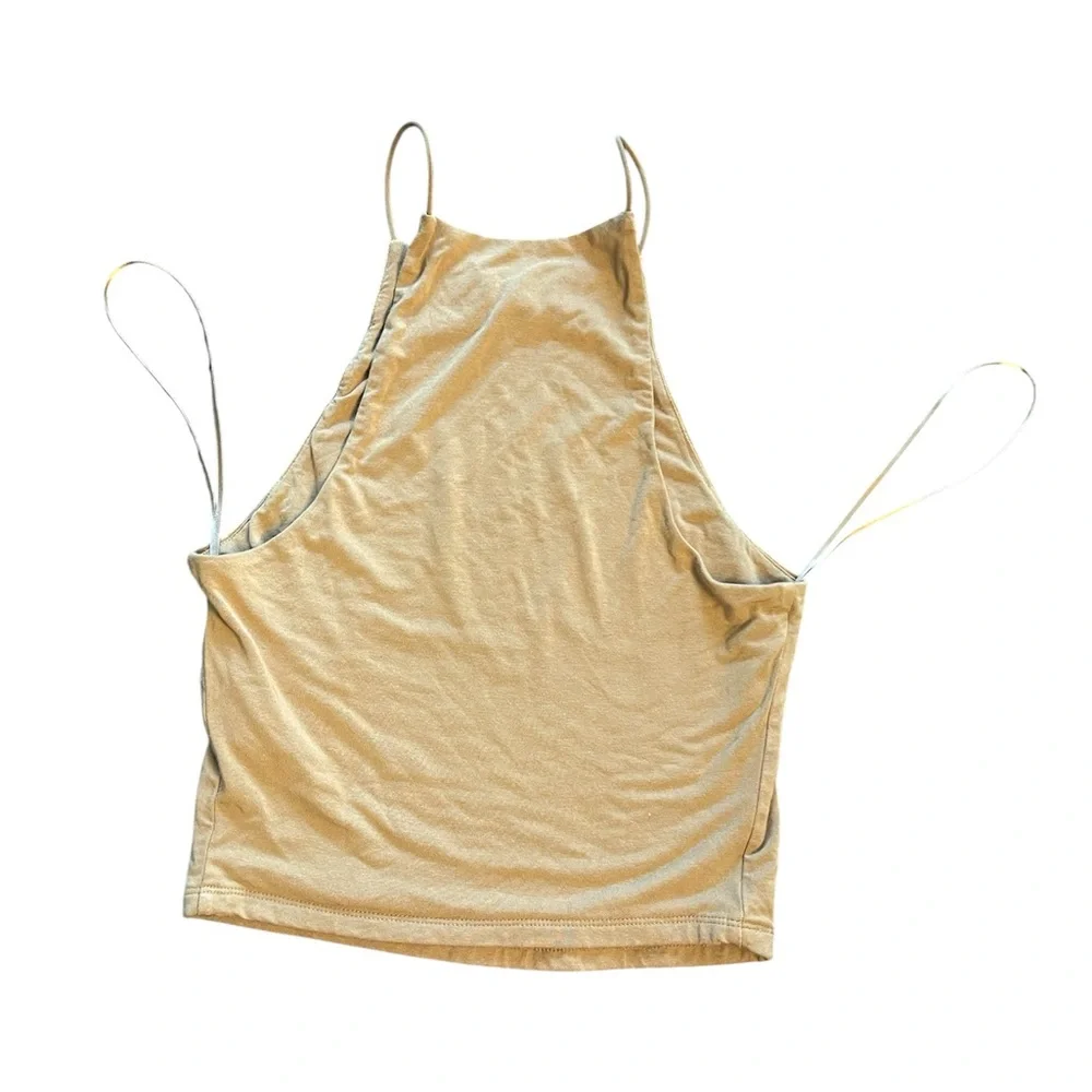 Good American weightless scuba sleeveless tank top in tan Size Small - Picture 5 of 6